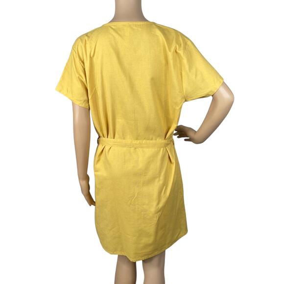 RVCA Landed Mustard Yellow Belted Button Down Dress SZ XL - Picture 8 of 10